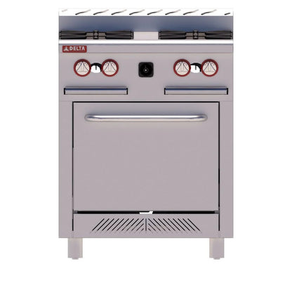 Estufa industrial Delta Aquiles H-4, 4 quemadores y horno. 163,000 BTU total, capacidad 140 kg, ideal para restaurantes y hoteles. de venta en Webstaurant México