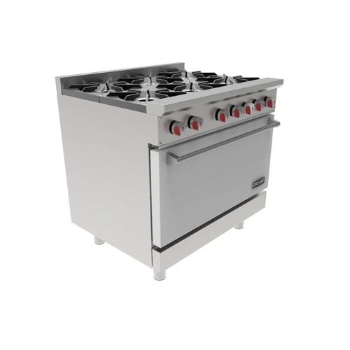 Estufa DRAGO CG-61 en Acero Inoxidable con 6 Quemadores y Horno