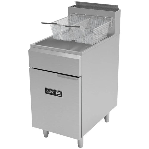 Freidora Asber AEF-75-S a Gas 4 Quemadores en Acero Inoxidable de 35 lts.