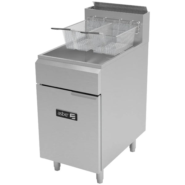 Freidora Asber AEF-75-S a Gas 4 Quemadores en Acero Inoxidable de 35 lts.