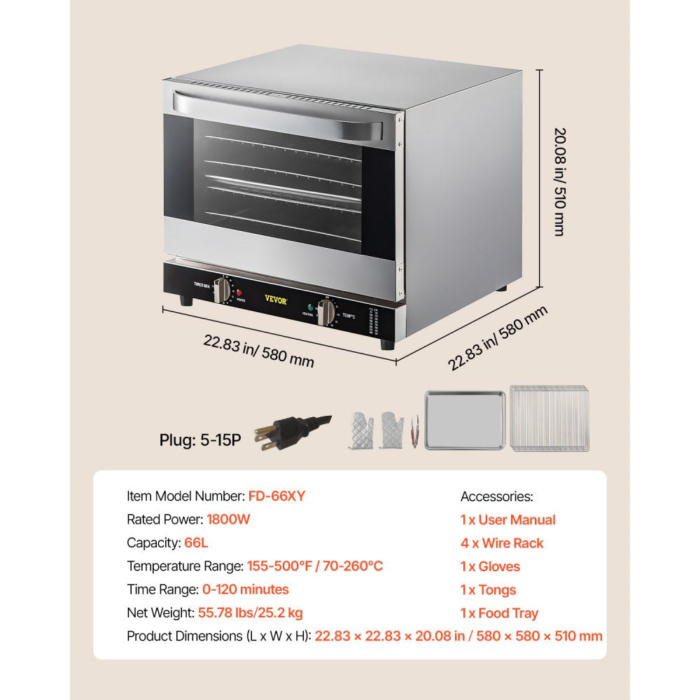 Horno de Convección Comercial VEVOR RFXHLM68L110V42FZV1