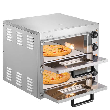 Horno Eléctrico de pizza doble con piedra VEVOR FMDRPSLSCSXNXR1RGV1