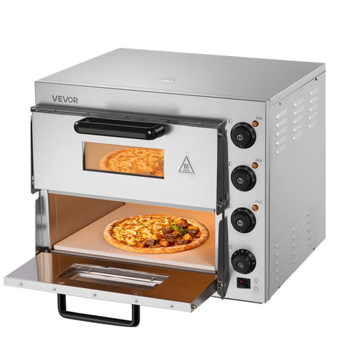 Horno Eléctrico de pizza doble con piedra 16" VEVOR