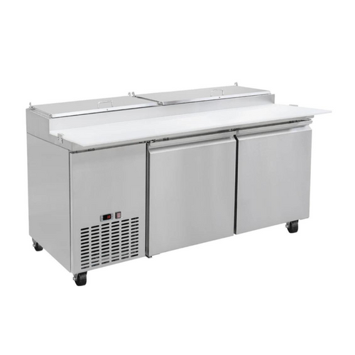 Mesa de Preparación Pizzas ICEHAUS MP-2P-SS-02 Acero Inoxidable  2 Puertas Solidas