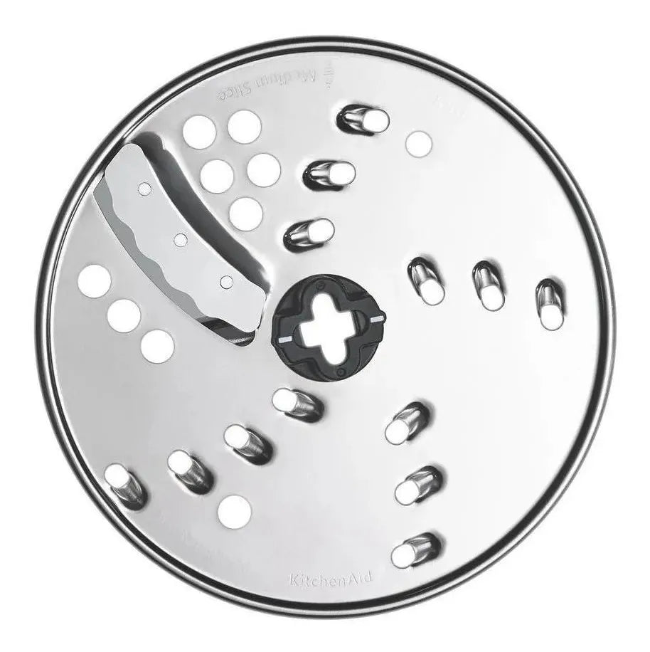 Accesorios incluidos: disco reversible de 4mm (rallar/rebanar), cuchilla multiusos de acero inoxidable y disco de 6mm para rebanar. Máxima versatilidad. Procesador de Alimentos 7 Tazas 3 Velocidades_CUCHILLA_KITCHENAID KFP0719LCU INTERNATIONAL