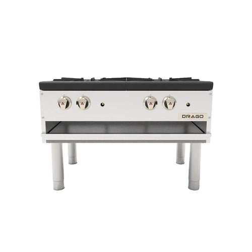 Estufon a Gas Natural de 2 Secciónes Horizontal Altura Estandar DRAGO GNFO-02-HSH