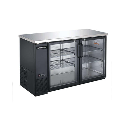Icehaus-CBR-2PC-SS-01-Refrigerador-Contra-Barra-2-Puertas-Cristal-Acero-Inoxidable-155-Cm-Frente-WebstaurantMx