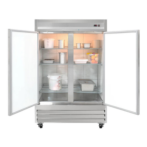 Congelador Puerta Sólida ICEHAUS CV-2PS-SS-01 Acero Inoxidable 2 Puertas