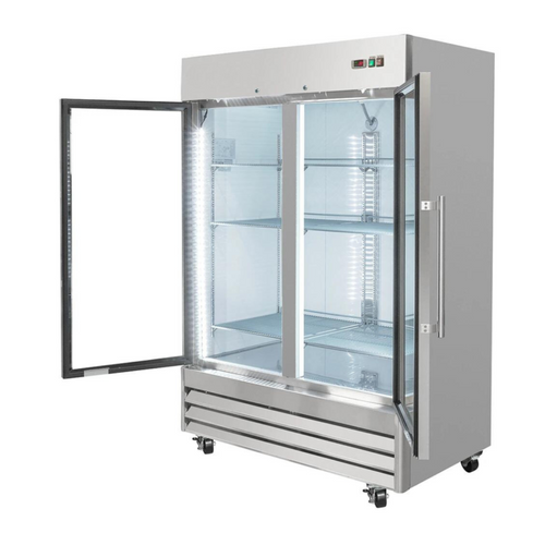 Refrigerador Puerta Cristal ICEHAUS RV-2PC-SS-01 Acero Inoxidable 2 Puertas