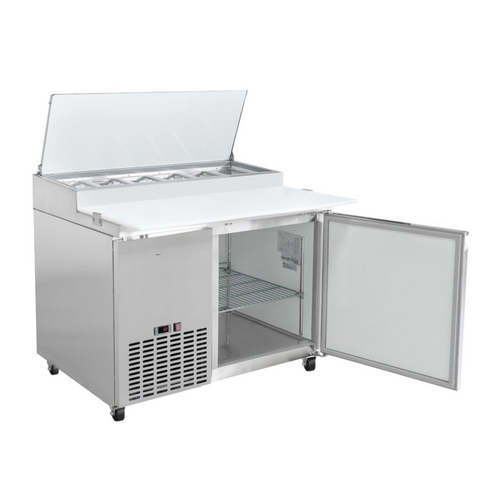 Mesa de Preparación de Pizzas ICEHAUS MP-1P-SS-02 Acero Inoxidable con 1 Puerta Solida