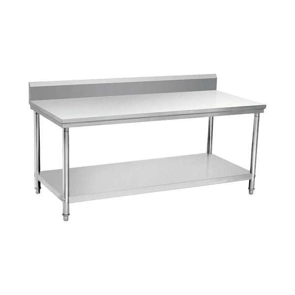 Mesa de Trabajo a Pared KING MTL-200 de Acero Inoxidable con entrepaño 200cm