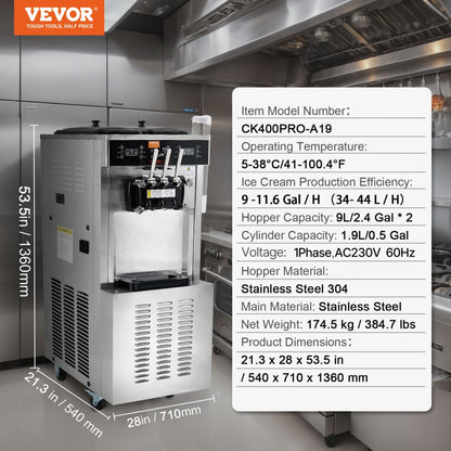 Maquina de helados comercial 2 tolvas VEVOR ZLSRBQLJCMYSJ74FPV4