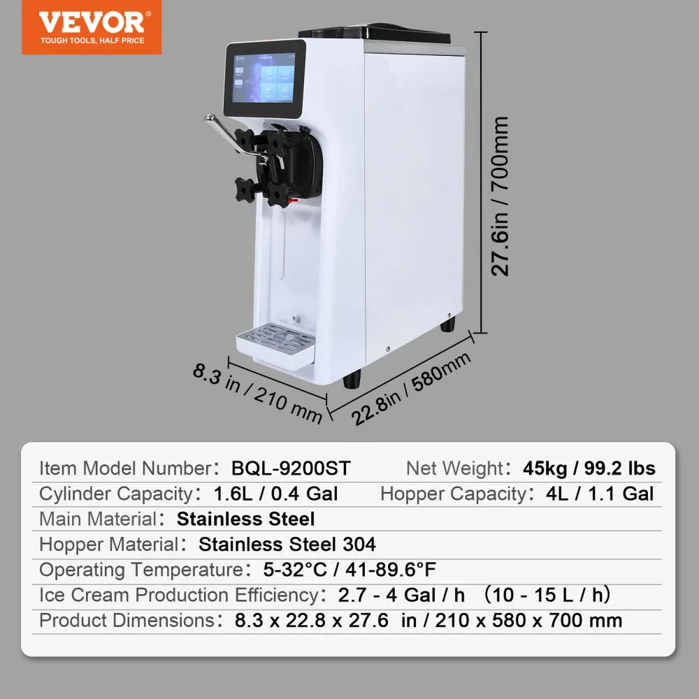 Máquina de Helados Comercial VEVOR BQL-9200ST