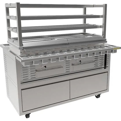 Mangal Josper MGJ-132 - Parrilla Carbón Vegetal 4 Niveles, 123.5x49cm - Para Cocina Profesional