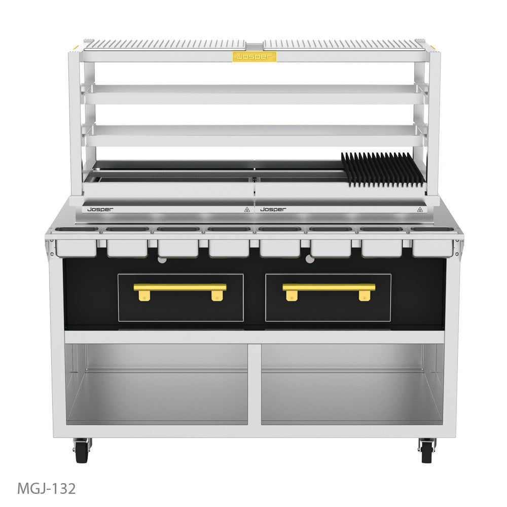 Mangal Josper MGJ-132, parrilla de carbón vegetal 4 niveles, superficie 123.5x49cm. Incluye accesorios para cocina profesional