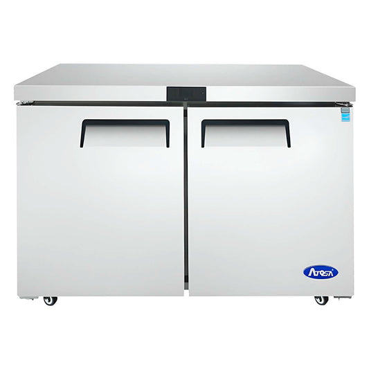 MESA BAJO CUBIERTA CONGELADA 2 PUERTAS 48" ATOSA MGF8406GR , PUERTAS: 2 CAP. PIES CÚBICOS: 13.4 ESTANTES: 2 CONSUMO ELÉCTRICO: 0.3 kW/ 2.6 A CORRIENTE: 115V/1F/60Hz DIMENSIONES: 1.22 x 0.76 x 0.88 m PESO: 92.1 Kg REFRIGERANTE: R290 TEMPERATURA: -22.2 A -17.7 °C