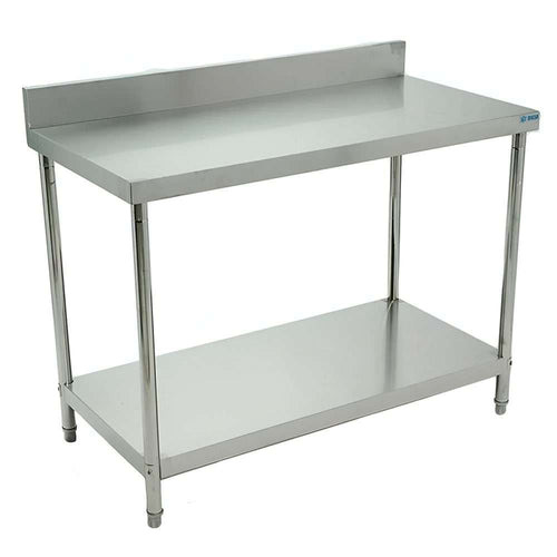 Mesa de Acero Inoxidable Tipo Pared MIGSA Bn-W04/120  Con Entrepaño 120 Cm