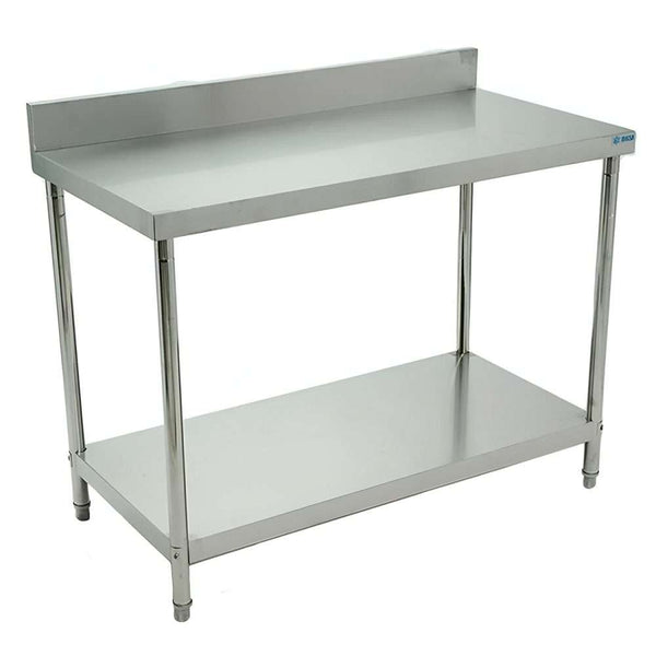 Mesa de Acero Inoxidable Tipo Pared MIGSA Bn-W04/120  Con Entrepaño 120 Cm