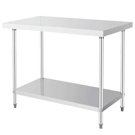 Mesa de Trabajo  KING MTI-100 De Acero Inoxidable en Isla con entrepaño 100cm