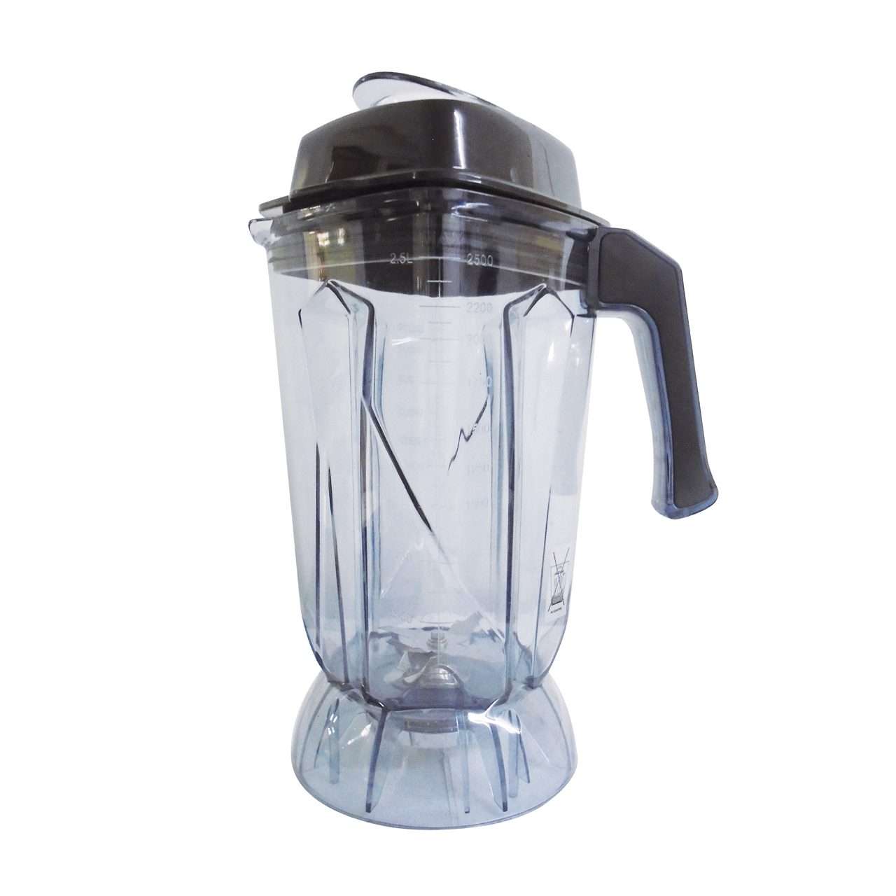 Vaso transparente para licuadora Migsa-1108, fabricado en policarbonato duradero, con tapa y retacador para procesar alimentos de forma segura