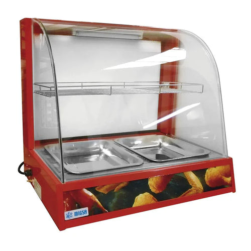 Vitrina Caliente Sobre Mostrador MIGSA BN-660R Vidrio Curvo