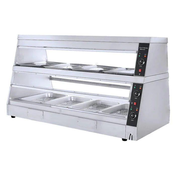 Migsa-HW-6P-Vitrina-Caliente-2-Niveles-3000W-Acero-Inoxidable-WebstaurantMexico