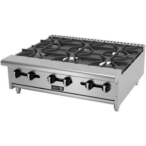 Parrilla a Gas Asber AEHP-6-36 de 6 Quemadores Acero Inoxidable