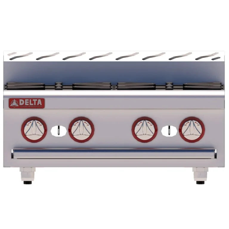 Parrilla de sobremesa Delta 2-4, 120,000 BTU, 4 quemadores abiertos. Superficie 61 cm, acero inoxidable, ideal para restaurantes y hoteles. de venta en Webstaurant México