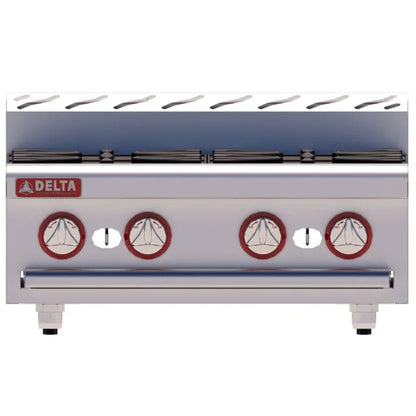 Parrilla de sobremesa Delta 2-4, 120,000 BTU, 4 quemadores abiertos. Superficie 61 cm, acero inoxidable, ideal para restaurantes y hoteles. de venta en Webstaurant México