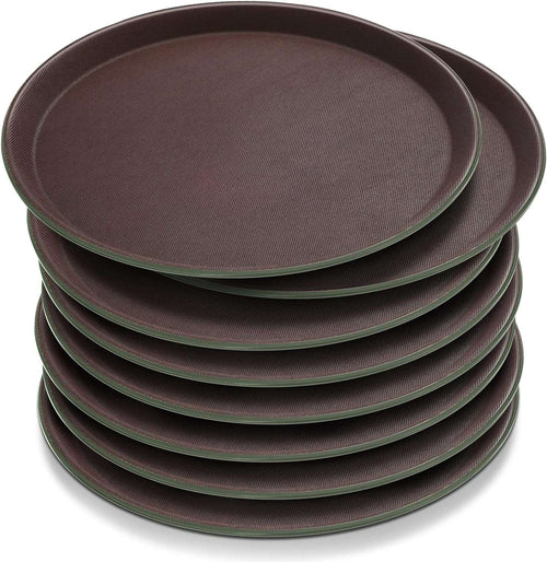 CHAROLA REDONDA ANTIDERRAPANTE CAFE 14" DS0010