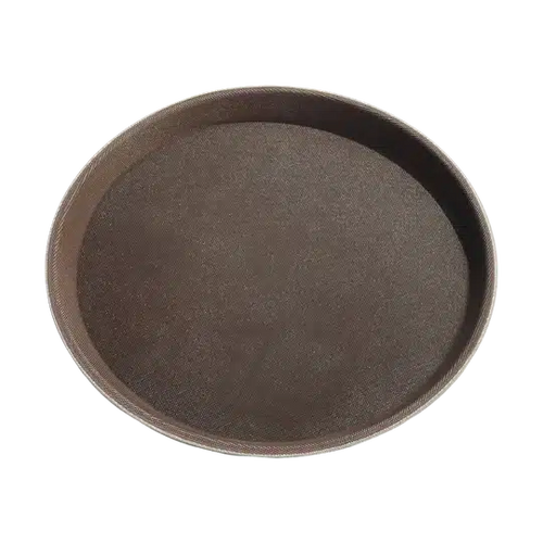 CHAROLA REDONDA ANTIDERRAPANTE CAFE 14" DS0010
