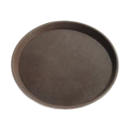 CHAROLA REDONDA ANTIDERRAPANTE CAFE 14" DS0010, CHAROLA REDONDA FORRO HULE CAFE 14" Charola redonda antiderrapante