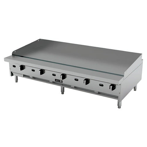 Plancha Lisa a Gas Termostática ASBER AETG-60 Placa de 1″ 5 Quemadores Tipo U