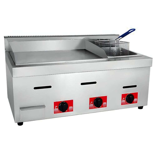 Plancha Industrial de Gas 85 Cm con Freidora De 4 Litros MIGSA PFM-85