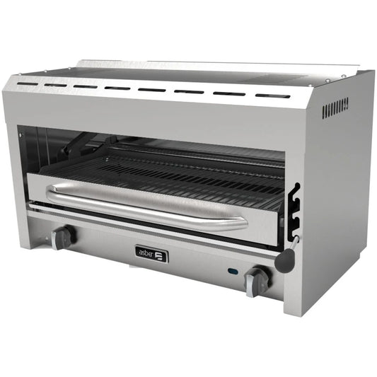 SALAMANDRA-ASBER_AESB-36_Salamandra-2-Quemadores-Infrarrojos-Gas-Acero-Inoxidable-Gratinador-de-Alimentos-Restaurantes-WebstaurantMx