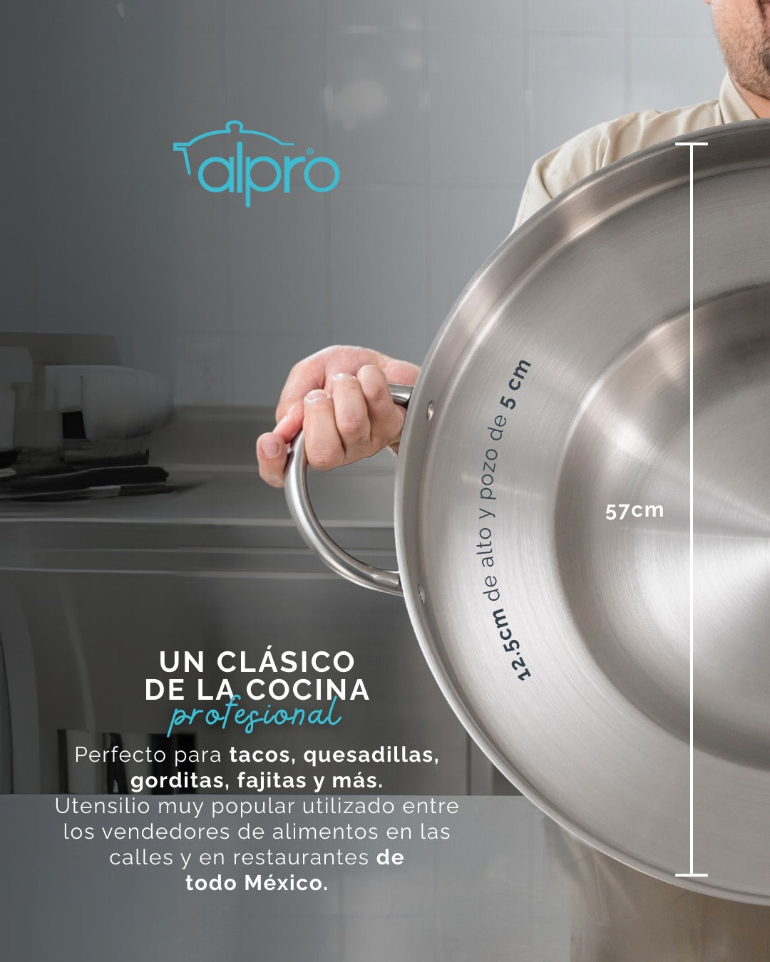 Sarten Pozo 57cm Acero inoxidable ALPRO 01072509