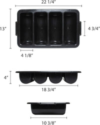 Charola para Cubiertos 4 compartimentos negro PLFCCB001B