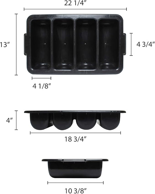 Charola para Cubiertos 4 compartimentos negro PLFCCB001B
