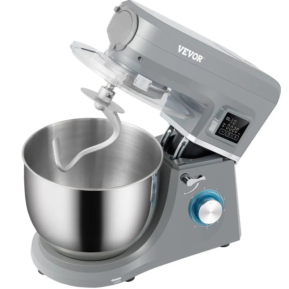 Bowl acero inoxidable VEVOR 7L con función fermentación. Calentamiento termostático para masa de pan, ahorra tiempo en invierno. Batidora Electrica Multifuncional VEVOR SM-1507L DE VENTA EN WEBSTAURANT MEXICO