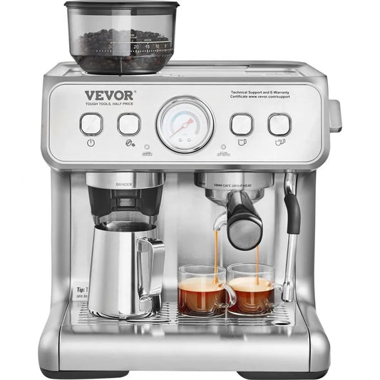 Cafetera Expreso VEVOR CM5020B-UL con molino de cafe de venta en Webstaurant México