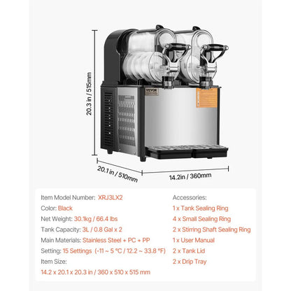 Máquina de Granizados Comercial VEVOR