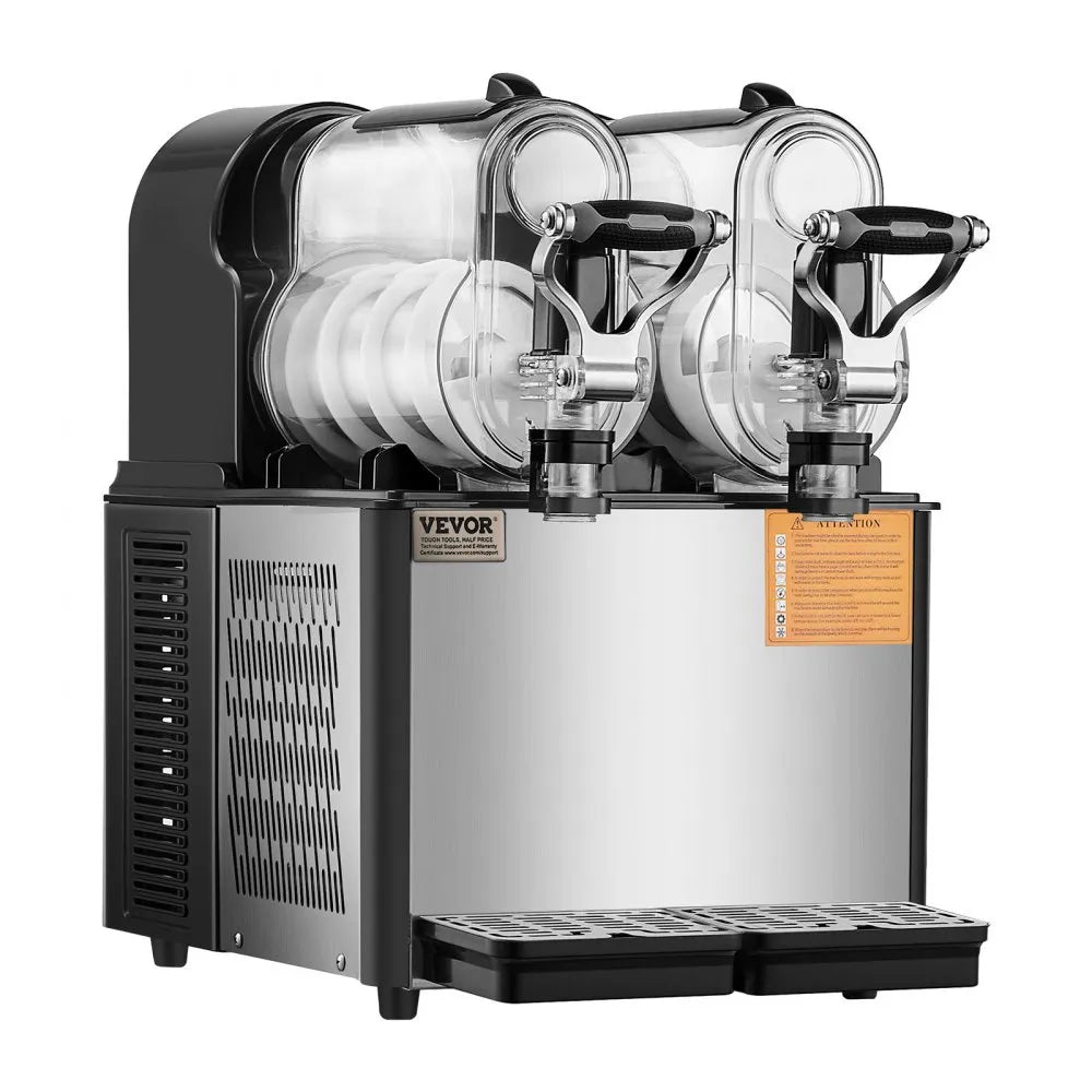 Máquina de Granizados Comercial VEVOR - Doble Tanque 3L c/u, 340W, Acero Inoxidable - Para Bares y Restaurantes