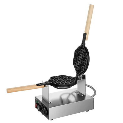 Wafflera de burbujas VEVOR SC-X30, 1400W, acero inoxidable antiadherente. Control de temperatura y tiempo, mango de madera, para waffles crujientes de venta en Webstaurant México