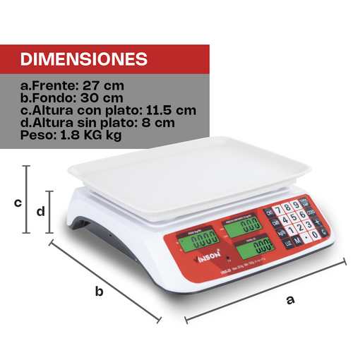 Báscula Electrónica Multifunciones 20 kg VINSON VINS-20
