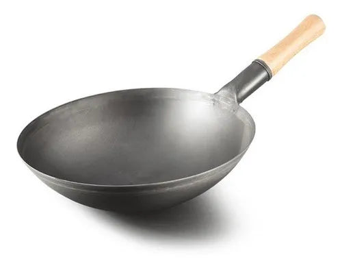 WOK CHINO ACERO AL CARBON MANGO MADERA 30cm/12" DS0642