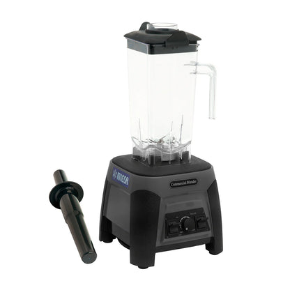 Licuadora COMERCIAL Migsa modelo BL-X1 EN COLOR NEGRO CON VASO DE POLIPROPILENO TRANSPARENTE CON RETACADOR