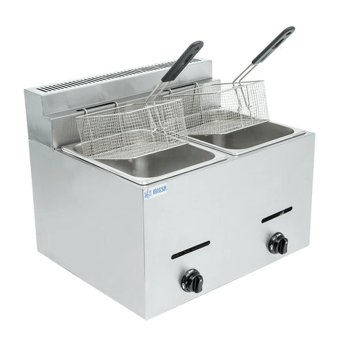 Freidora A Gas LP 2 Tinas De 6 L C/U MIGSA BN-72