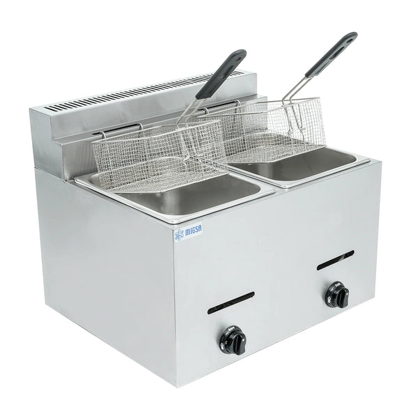 Freidora A Gas LP 2 Tinas De 6 L C/U MIGSA BN-72