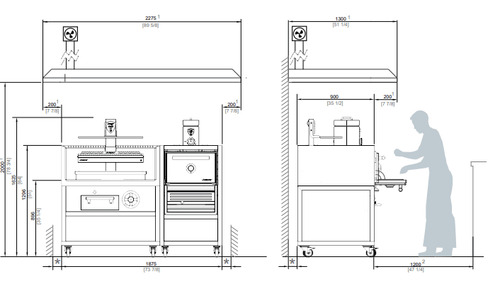 Combo Horno Brasa y Parrilla Vasca Josper CVJ-76-1-1-PRO-S