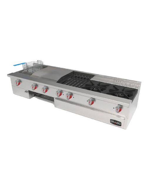 Estufa de Mesa DRAGO UDM SLIM 2 Quemadores Freidora Plancha Asador y Gratinador